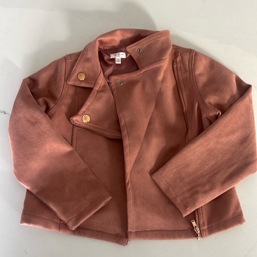 Girls faux suede moto jacket